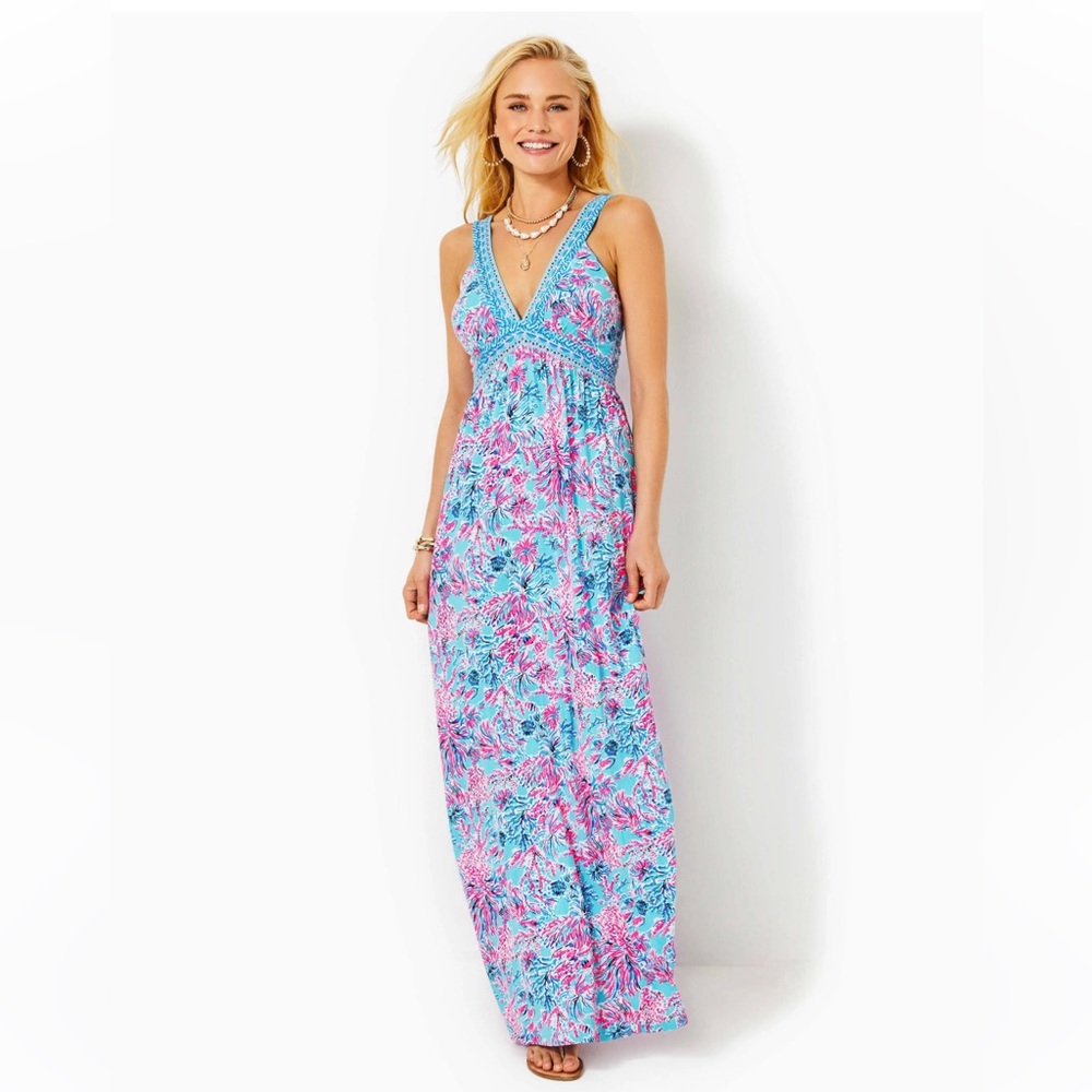 NWT Lilly Pulitzer Serena V Neck Maxi SZ XL